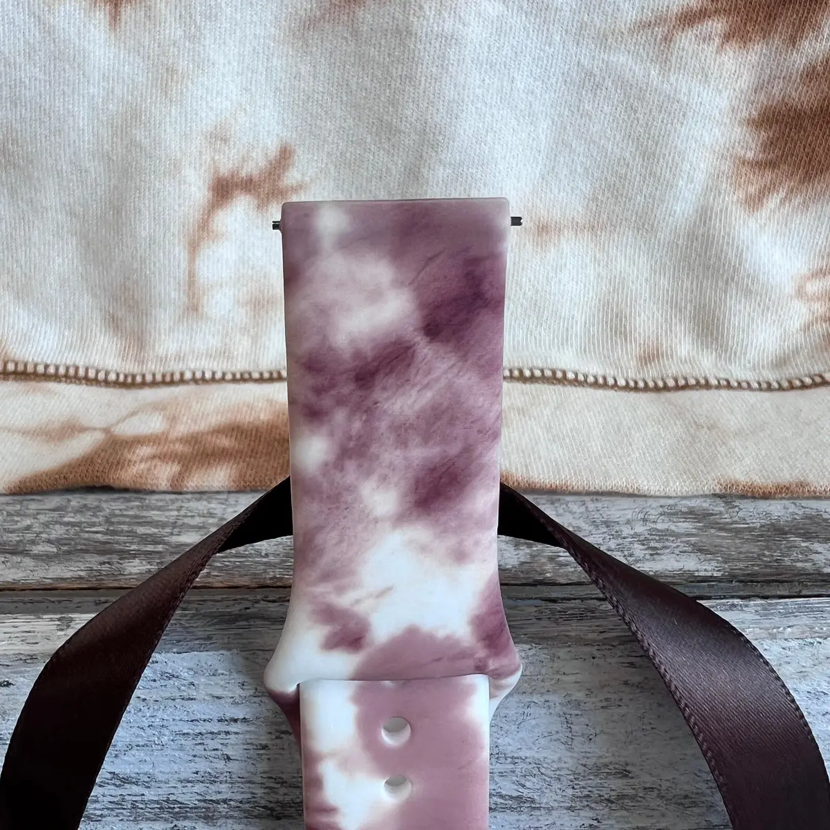 Brown Tie Dye Print Silicone Band For Samsung Watch 4
