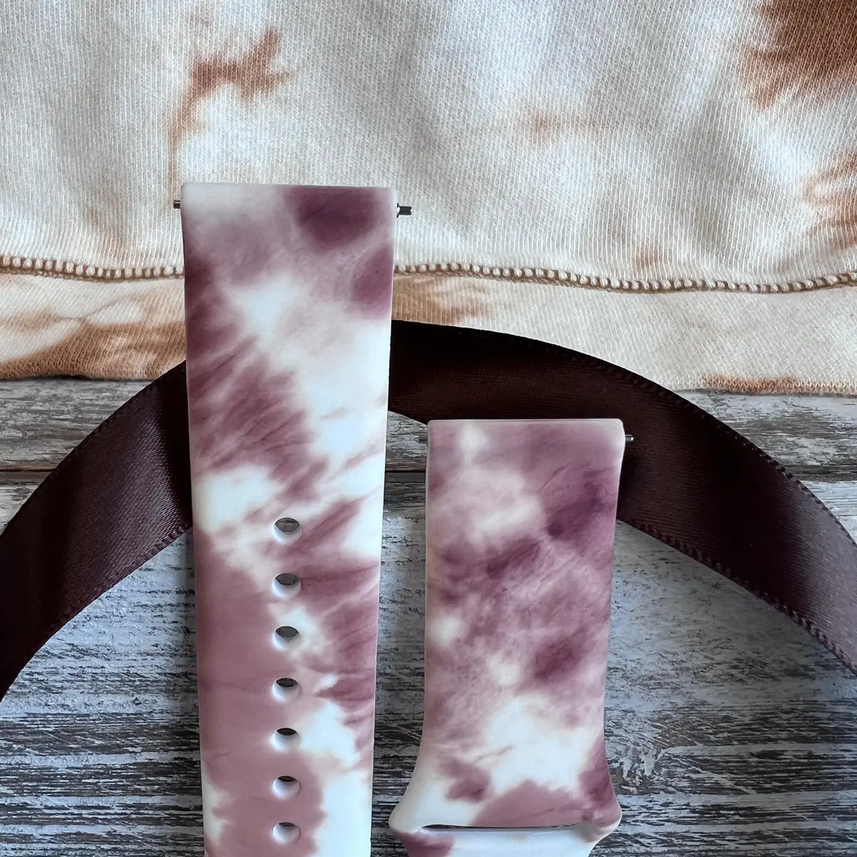 Brown Tie Dye Print Silicone Band For Samsung Watch 2