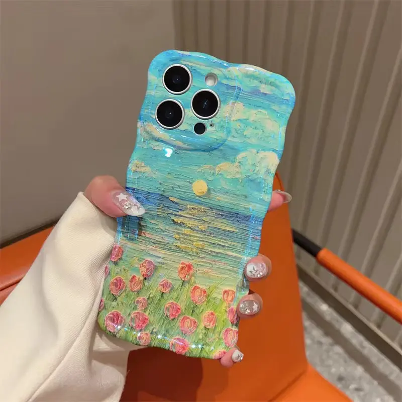 Coastal Bloom Wavy Luxe Magsafe Case For Iphone 1