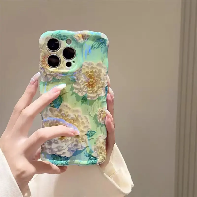 Sage Blossom Wavy Luxe Magsafe Case For Iphone 1