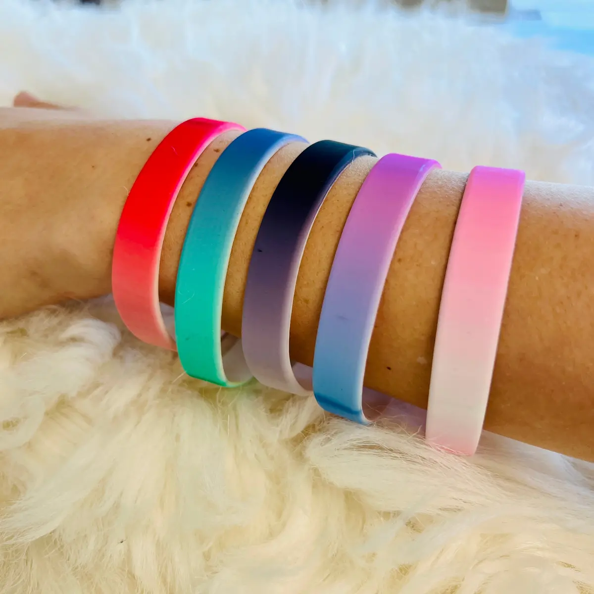 Ombre' Silicone Bracelet Stacks Multiple Colors Available 1
