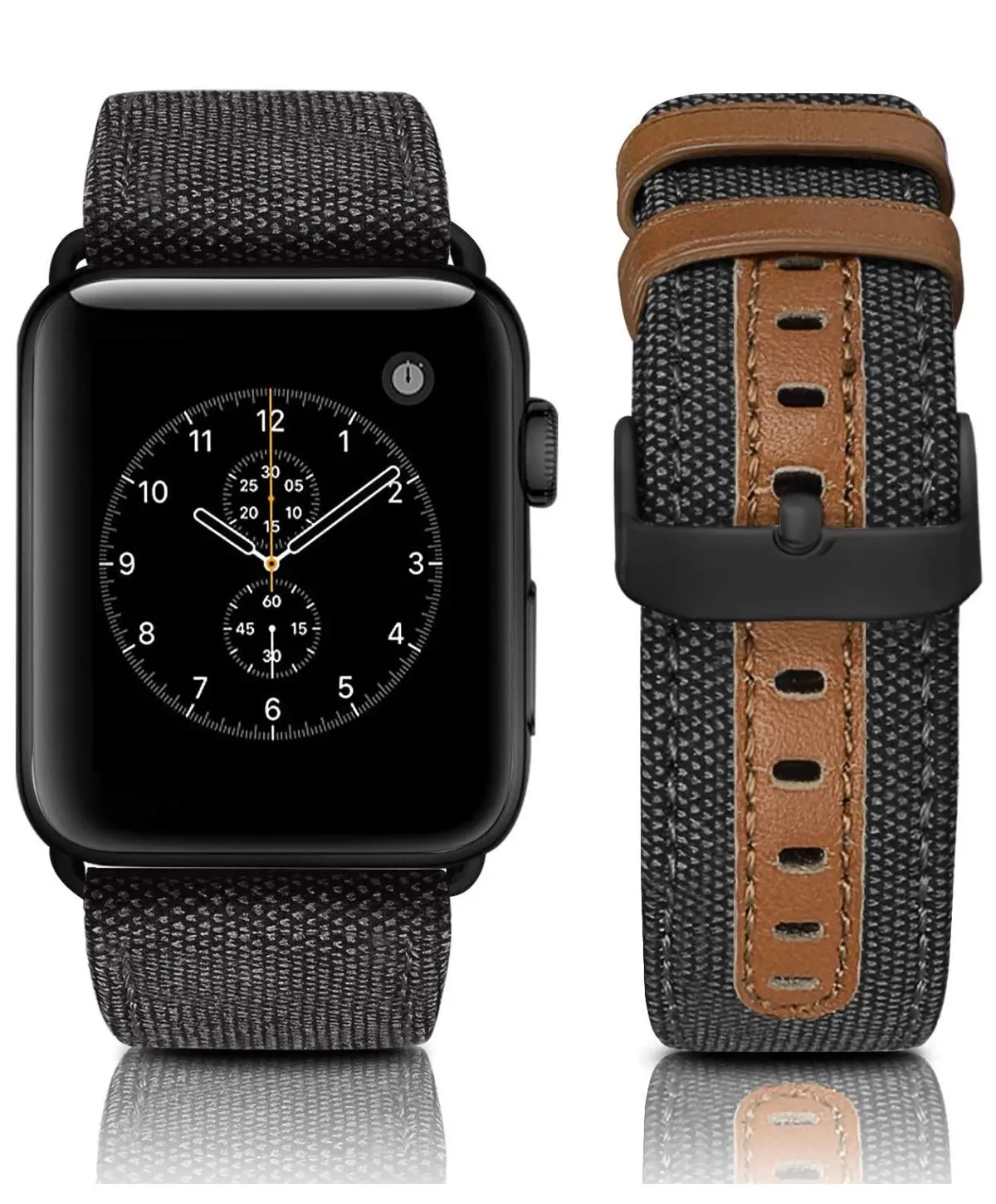 Canvas Leather Lined Band For Apple Watch Multiple Colors Available 1