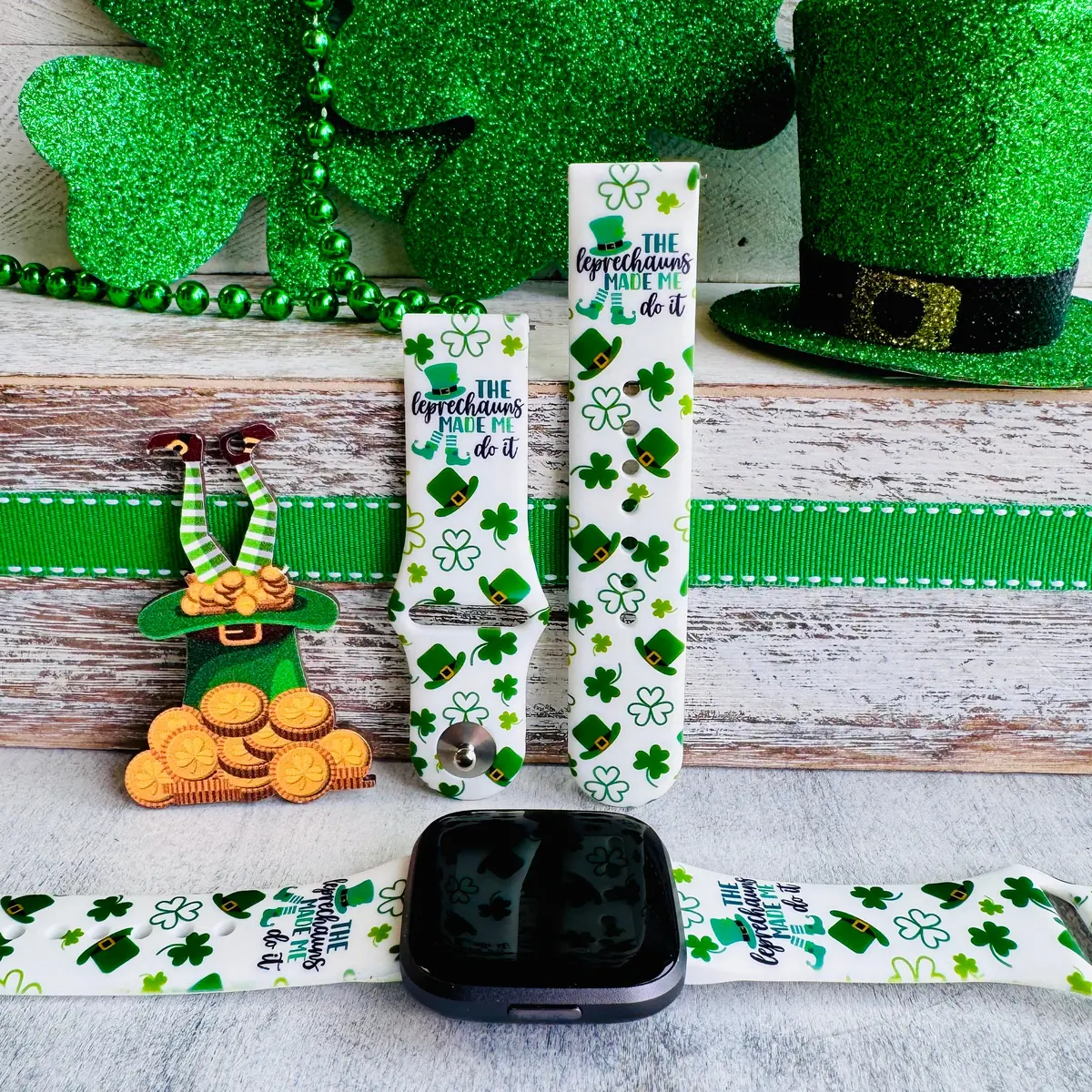 Leprechauns Made Me Do It Print Silicone Band For Fitbit Versa 1/2 1