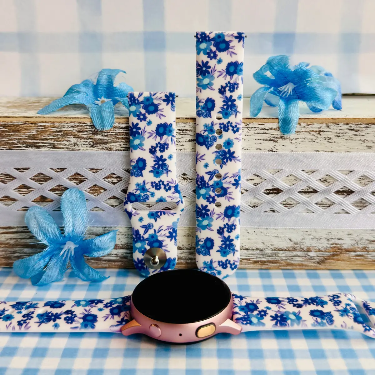 Cottage Blooms Print Silicone Band For Samsung Watch 1