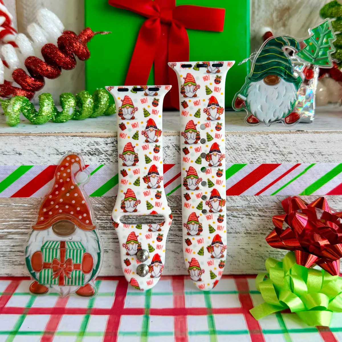 Ho Ho Gnome Print Silicone Band For Apple Watch 1