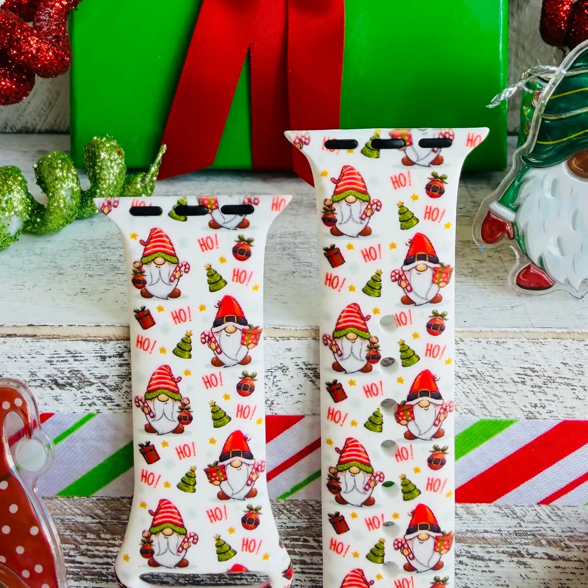 Ho Ho Gnome Print Silicone Band For Apple Watch 2