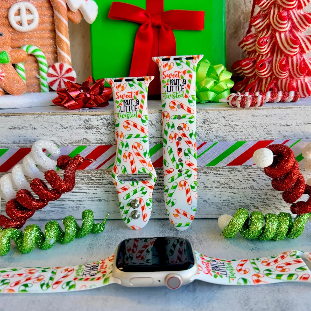 Twistmas Vibes Print Silicone Band For Apple Watch 1