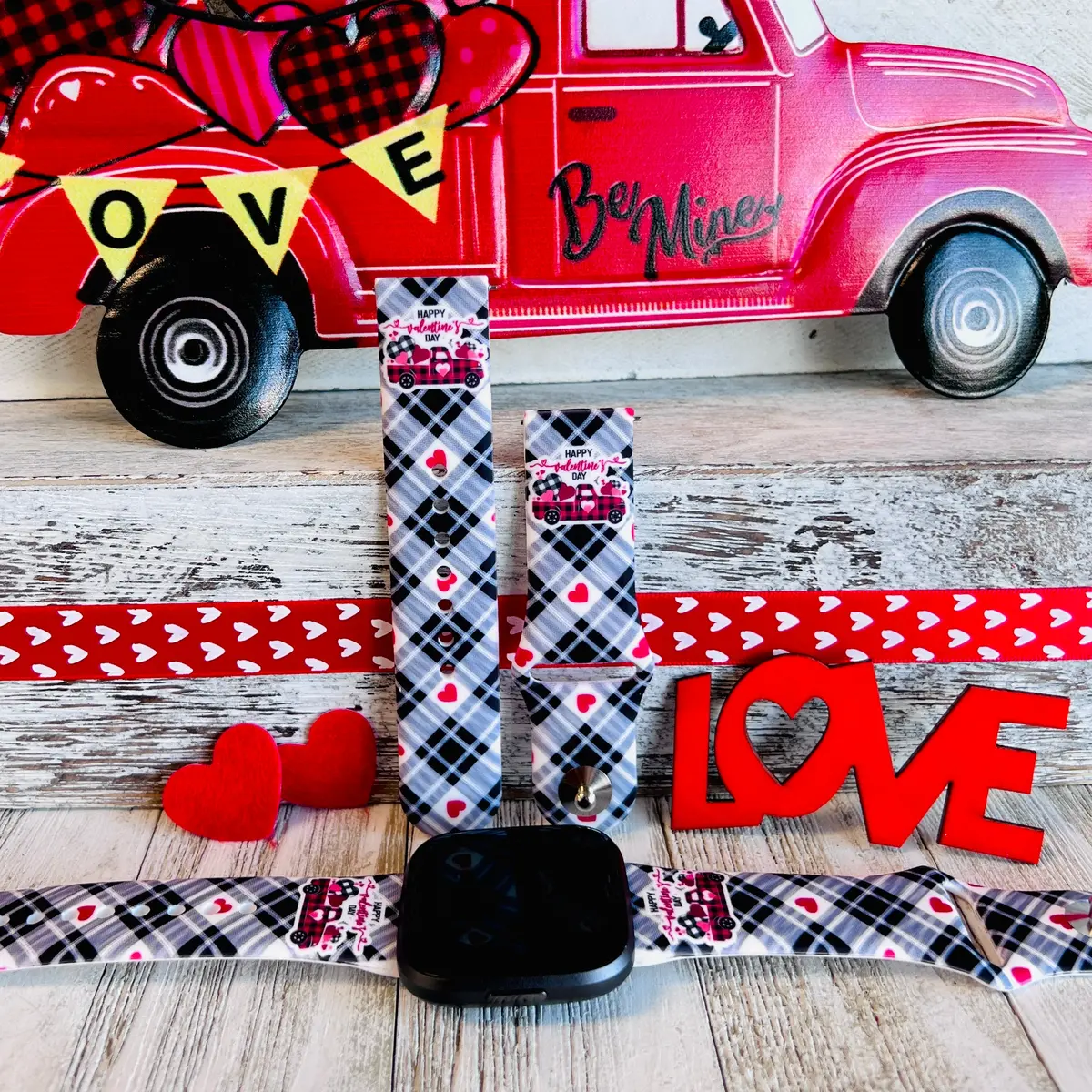 Love Truck Print Silicone Band For Fitbit Versa 1/2 1