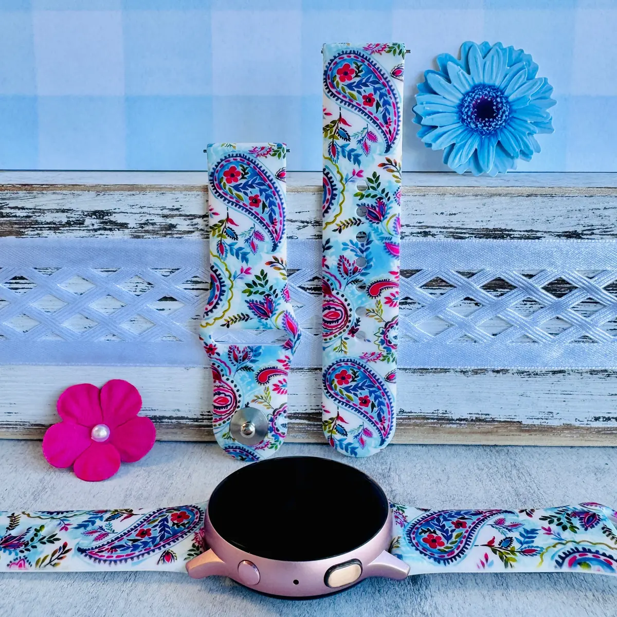 Boho-Paisley Breeze Print Silicone Band For Samsung Watch 1