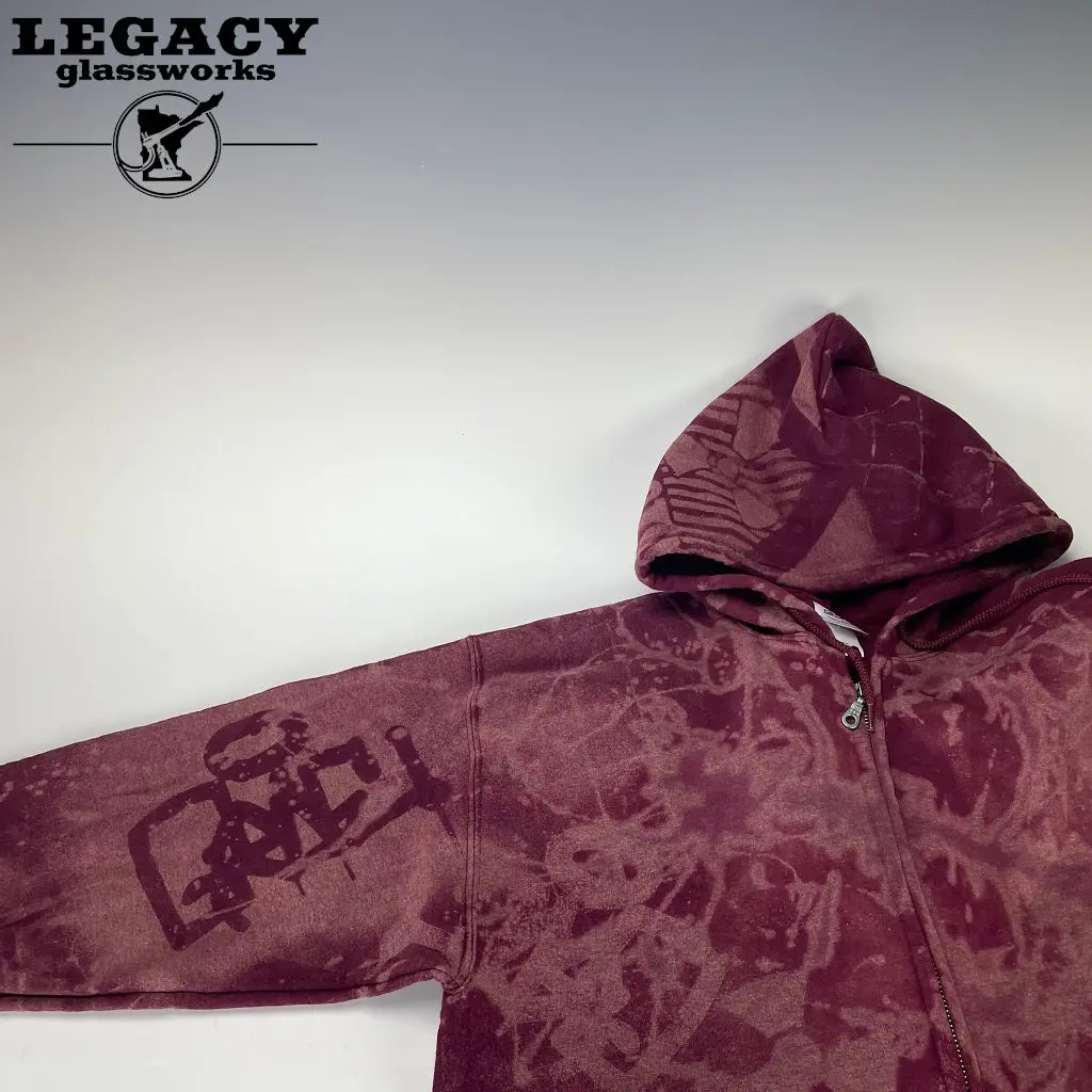 Groe Acid Wash Hoodie Maroon 1