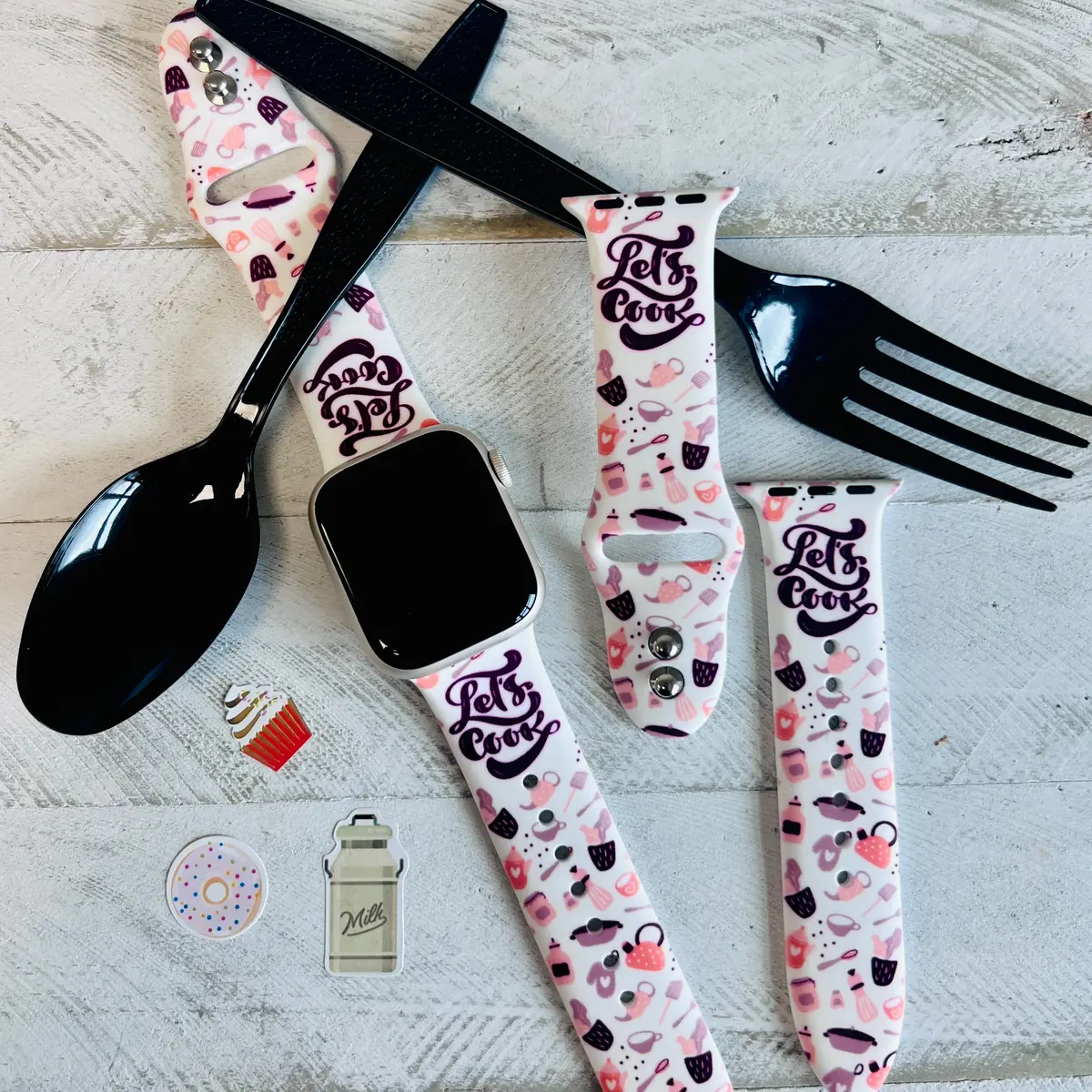 Let's Cook Print Silicone Band For Apple Watch 1