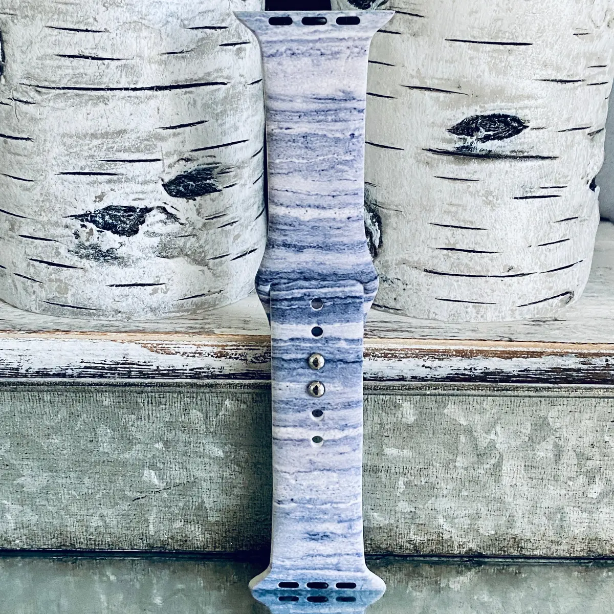 Gray Stone Print Silicone Band For Apple Watch 2