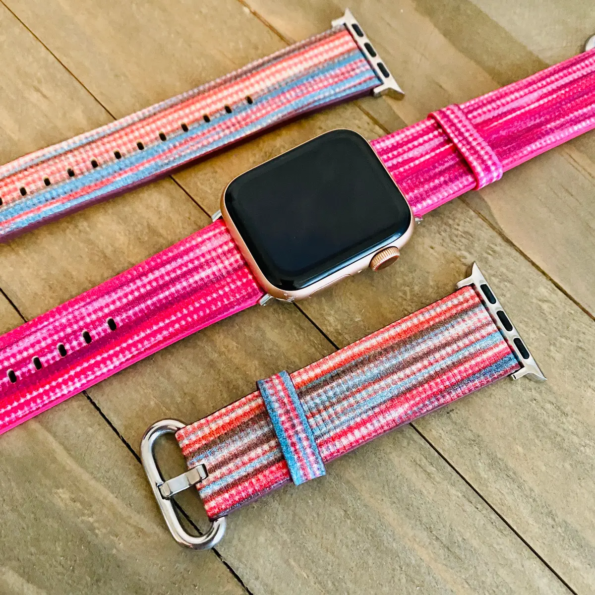 Multi Color Vibrant Leather Band For Apple Watch Two Colors Available 1