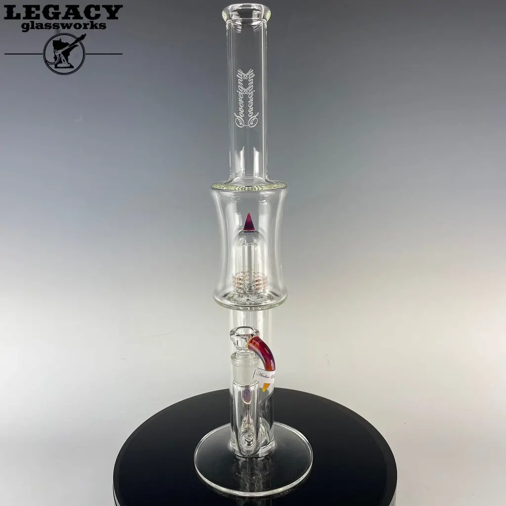 Sovereignty Glass 75Mm Grid Dome Stemline W/Amber Purple Accents (#8) 1