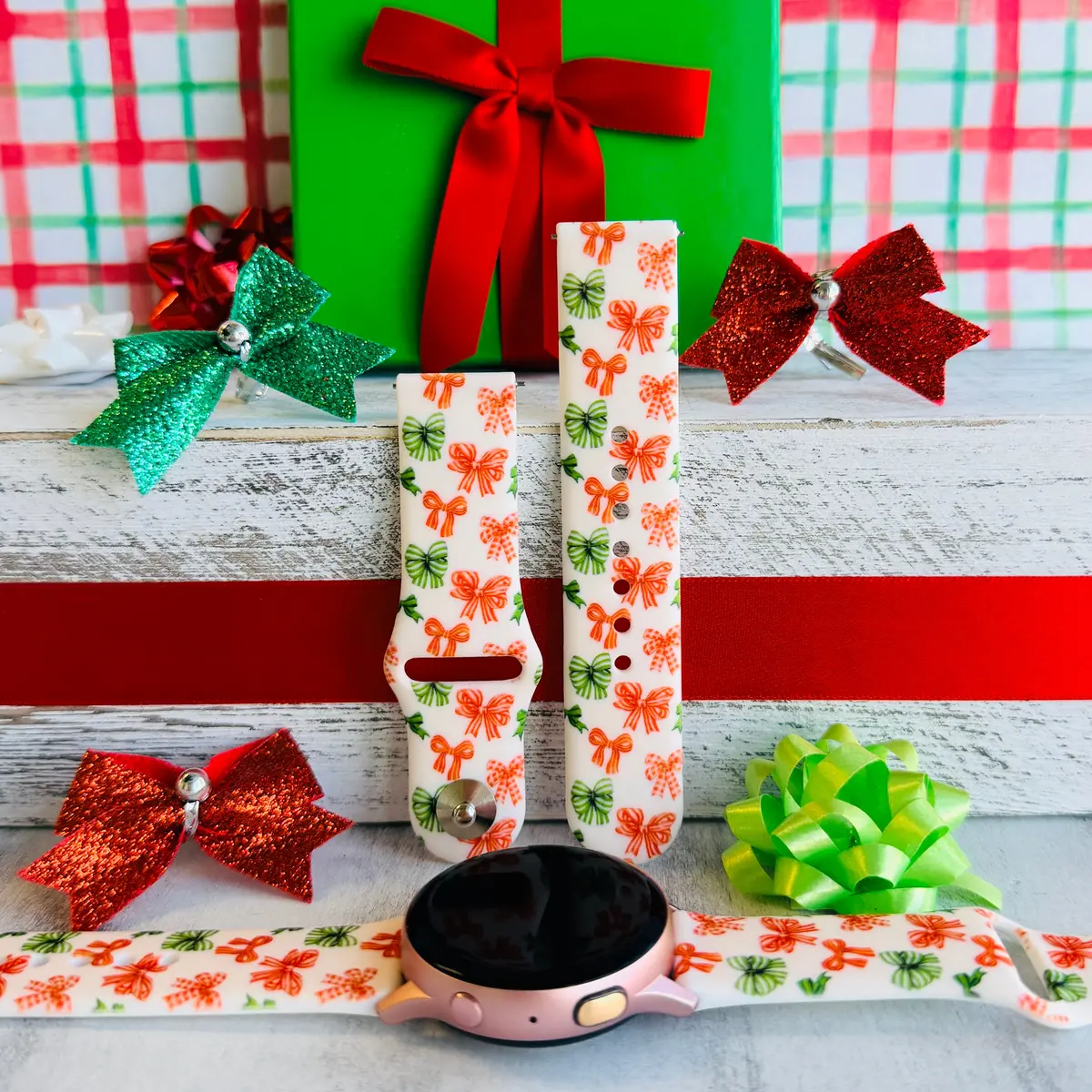 Jingle Bows Print Silicone Band For Samsung Watch 1