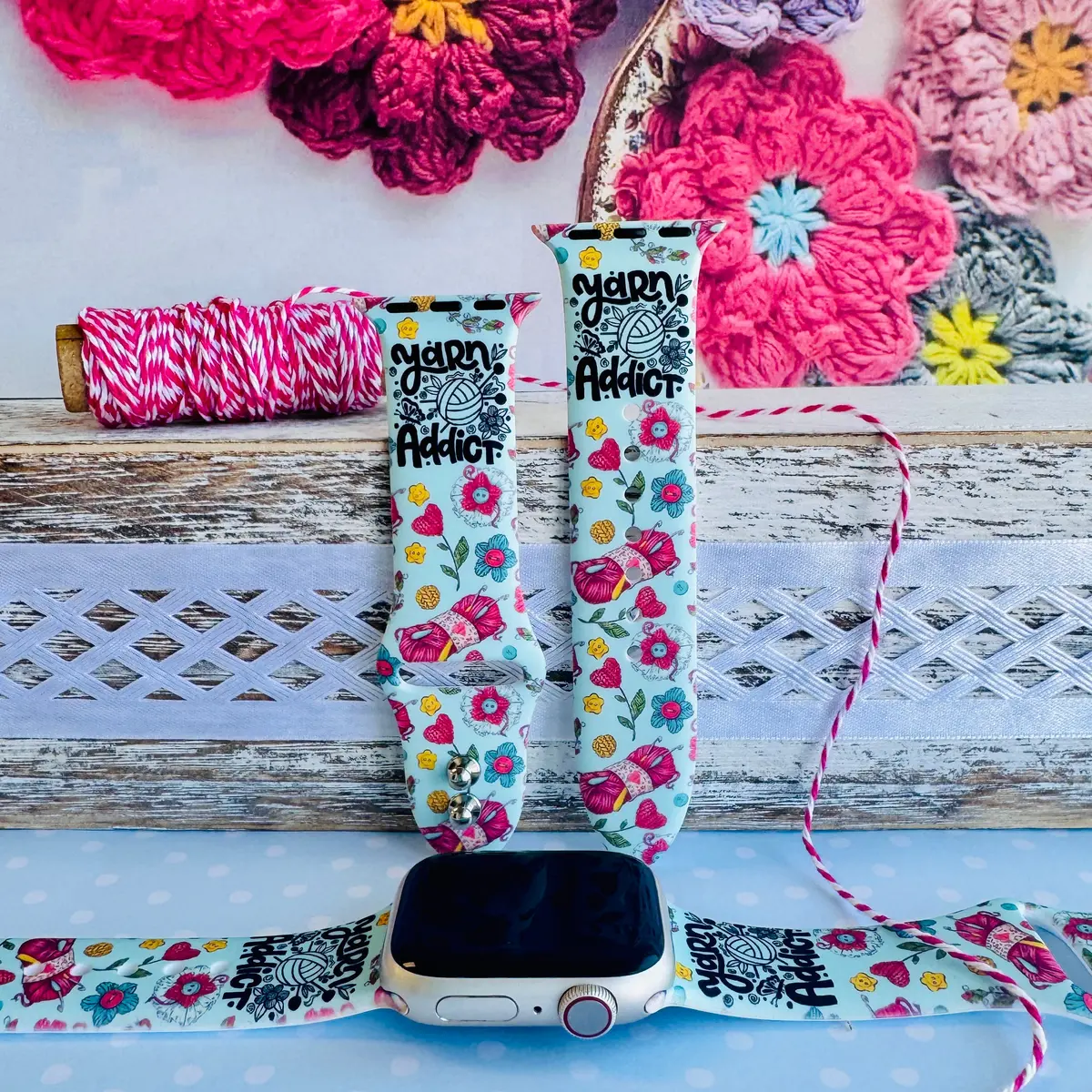 Yarn Addict Print Silicone Band For Apple Watch 1