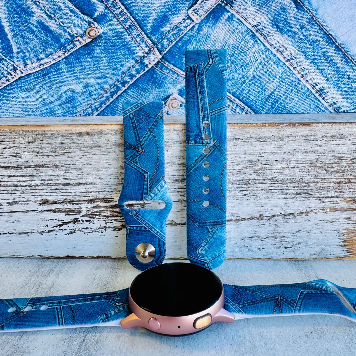 Denim Days Print Silicone Band For Samsung Watch 1