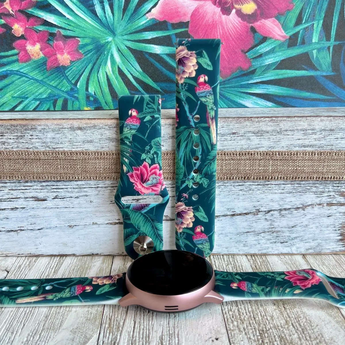 Birds Of Paradise Print Silicone Band For Samsung Watch 1