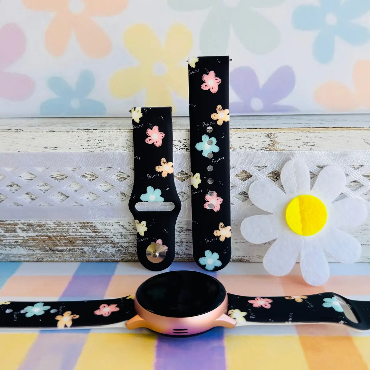 Flower Pop Print Silicone Band For Samsung Watch 1