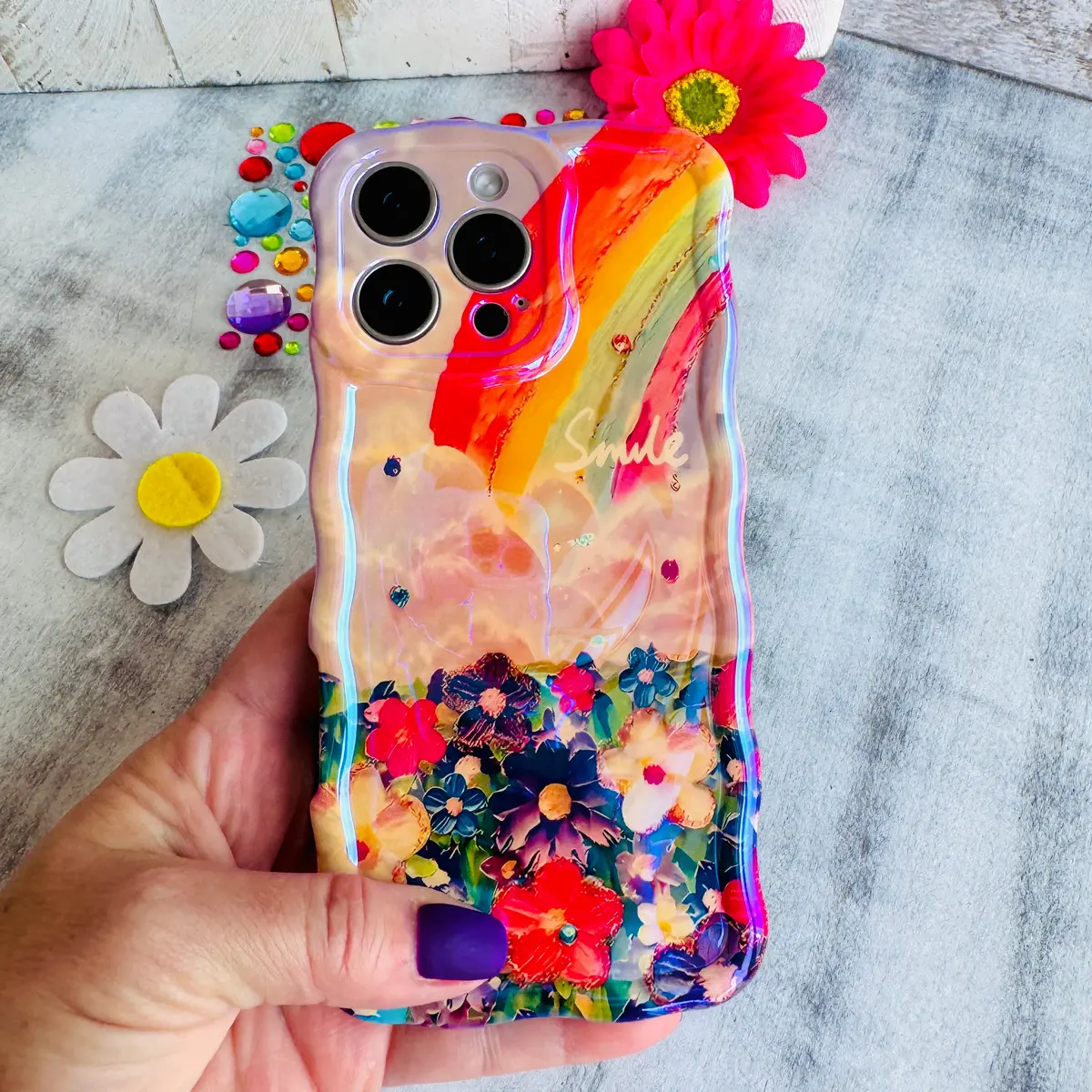 Rainbow Meadow Wavy Luxe Magsafe Case For Iphone 1