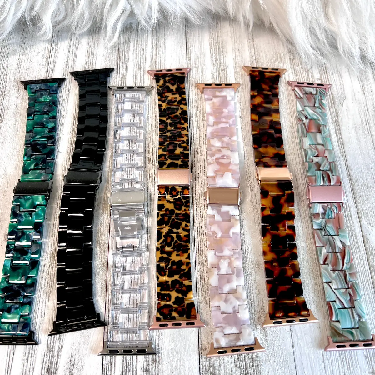Luxurious Resin Link Band For Apple Watch Multiple Colors Available 1