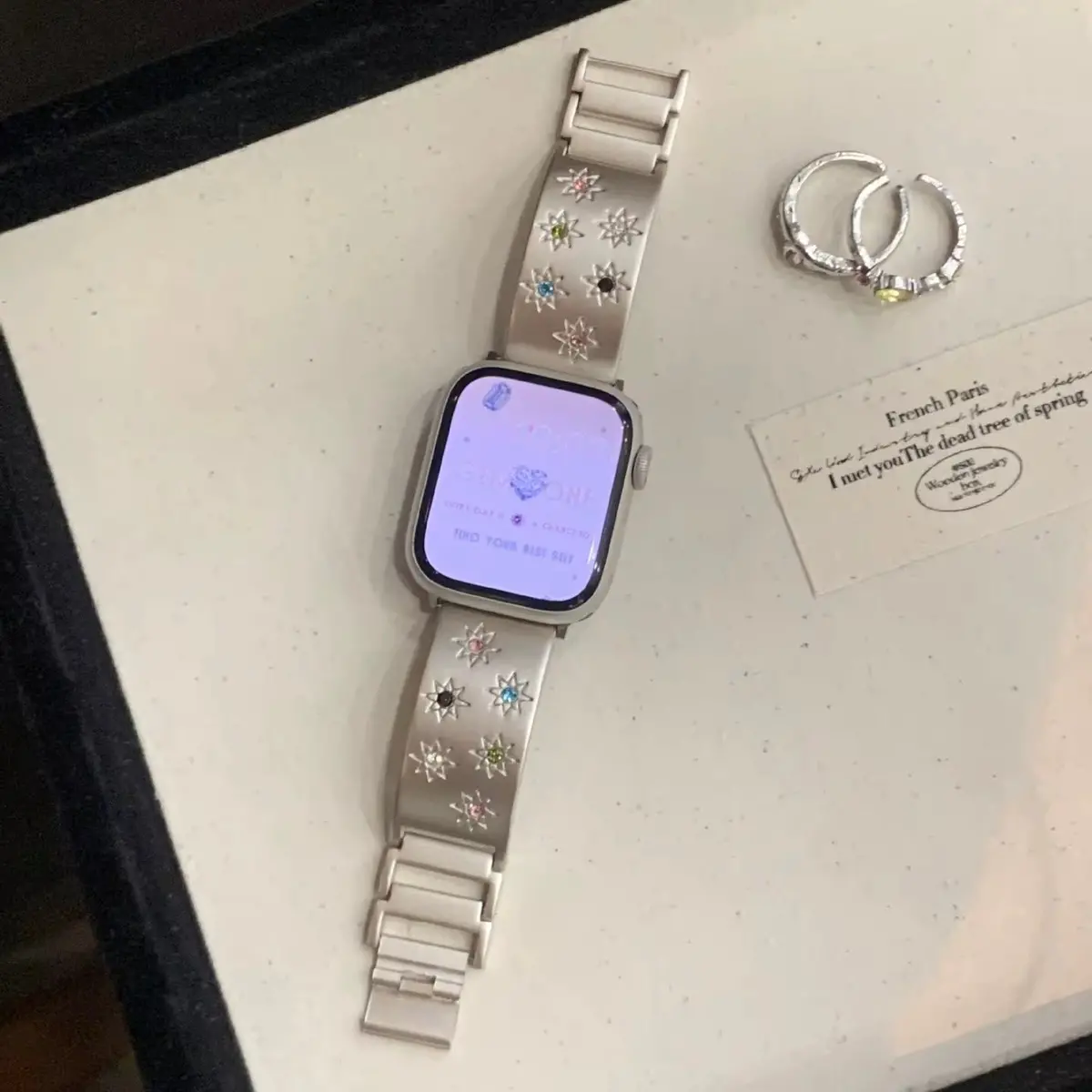 Starstruck Stainless Steel Link Band For Apple Watch Multiple Colors Available 3