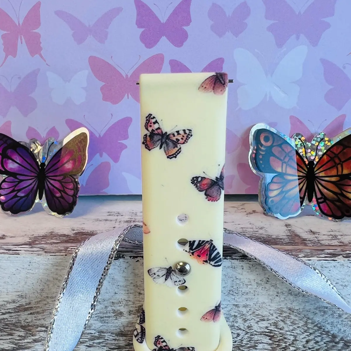 Butterfly Print Silicone Band For Samsung Watch 4