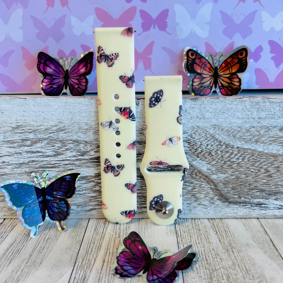 Butterfly Print Silicone Band For Samsung Watch 1