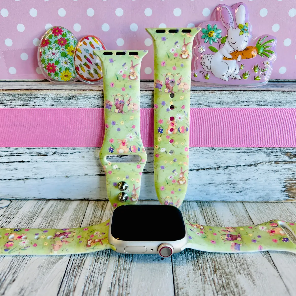 Vintage Easter Print Silicone Band For Apple Watch 1