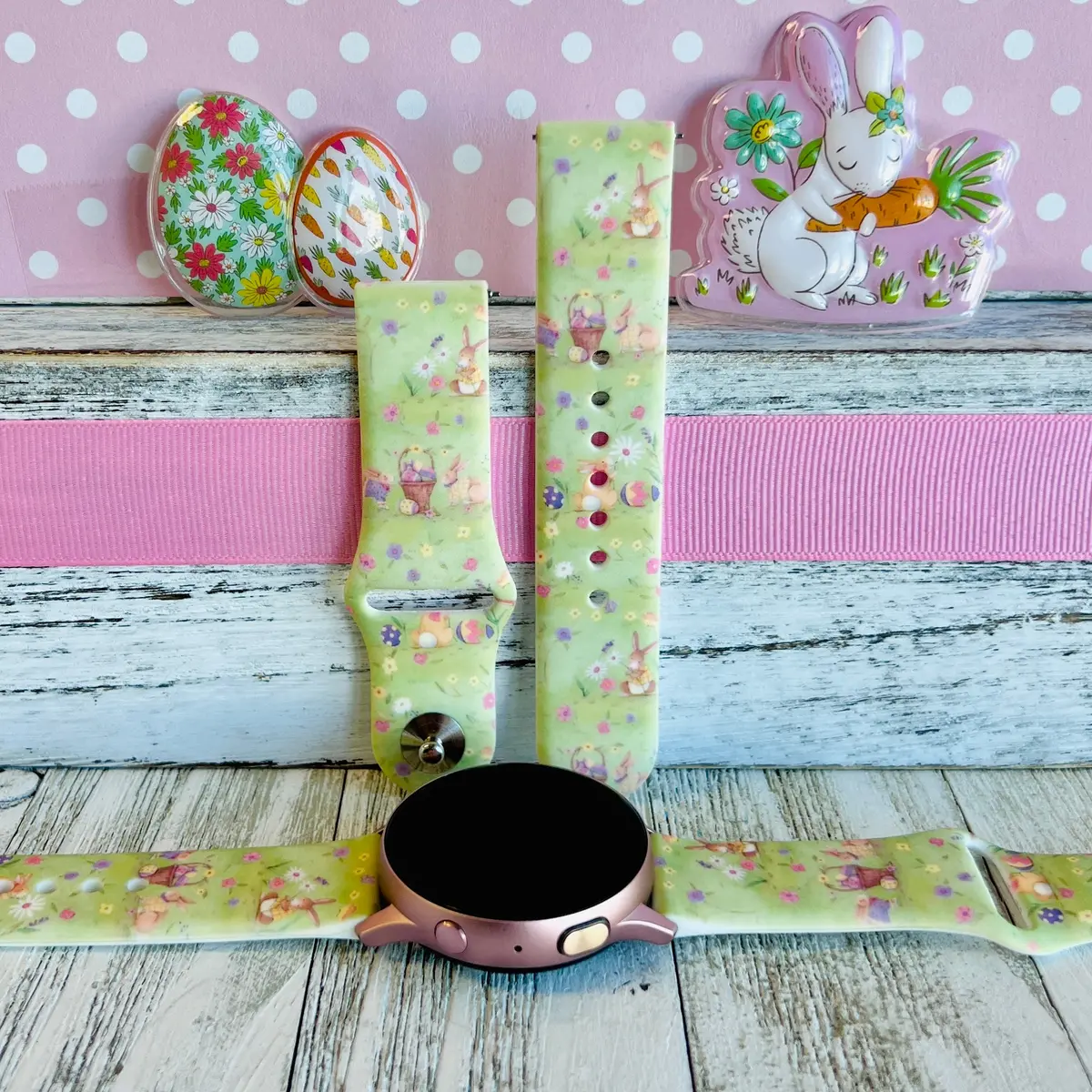 Vintage Easter Print Silicone Band For Samsung Watch 1