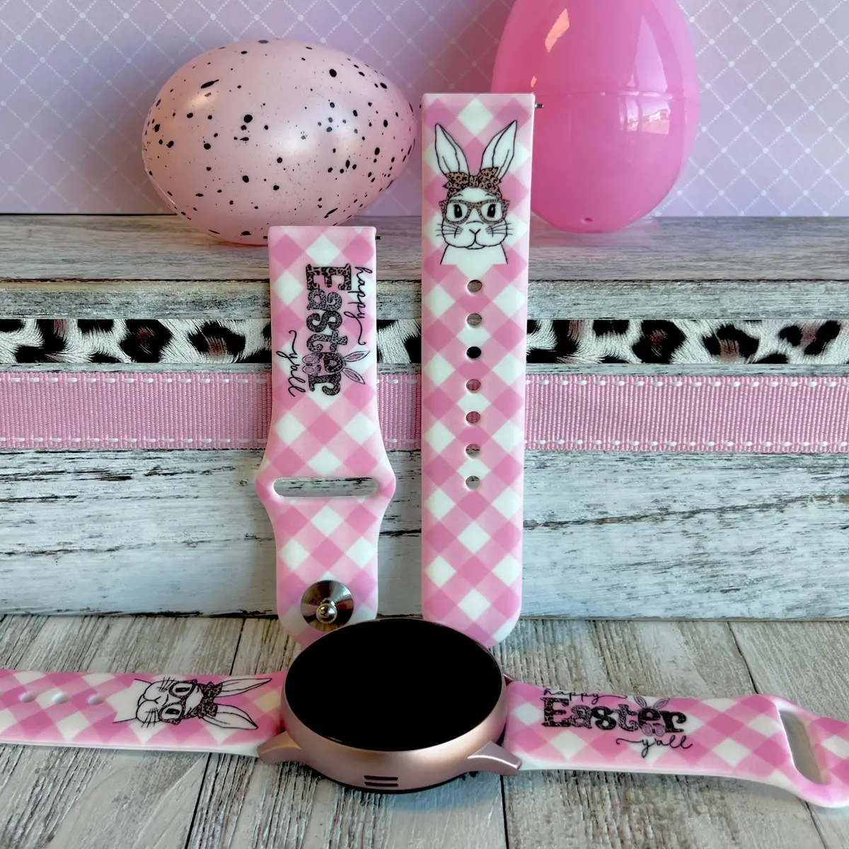 Happy Easter Print Silicone Band For Samsung Watch 1