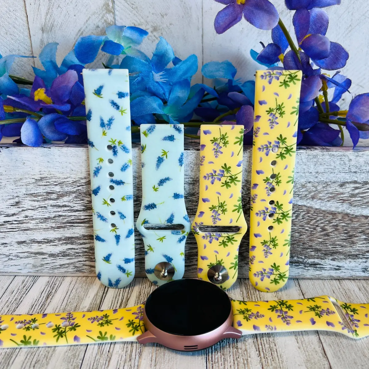 Bluebonnet Print Silicone Band For Samsung Watch Two Colors Available 1