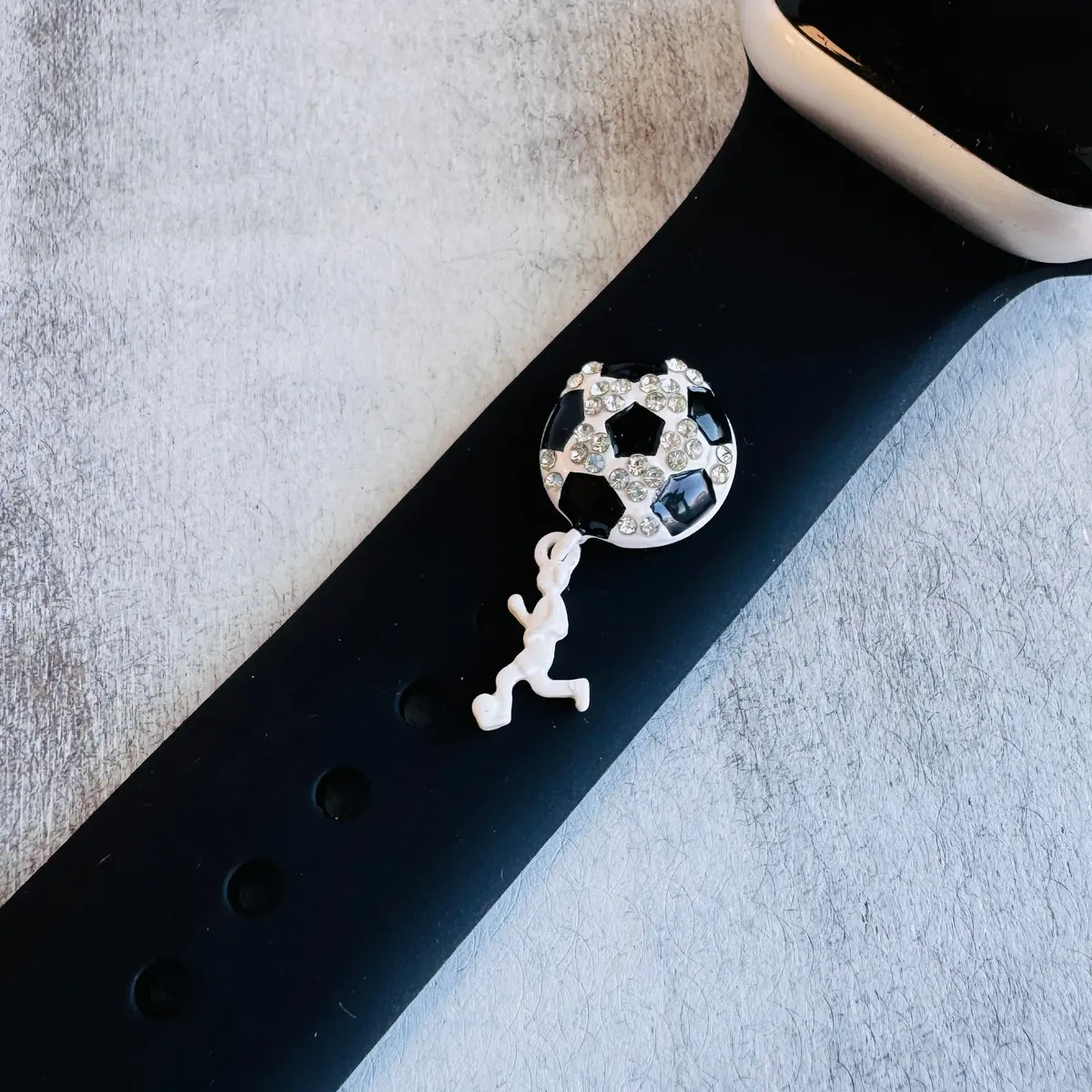 Soccer Sparkle Bling Football Band Charm 1Pc. 1