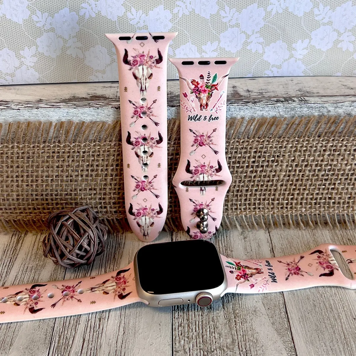 Wild & Free Print Silicone Band For Apple Watch 1