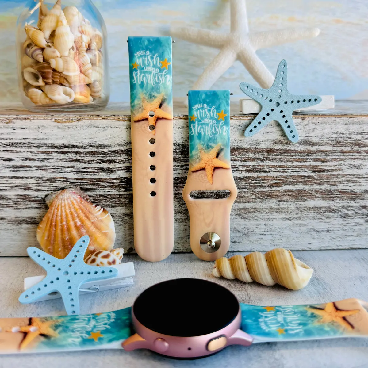 Wish Upon A Starfish Print Silicone Band For Samsung Watch 1
