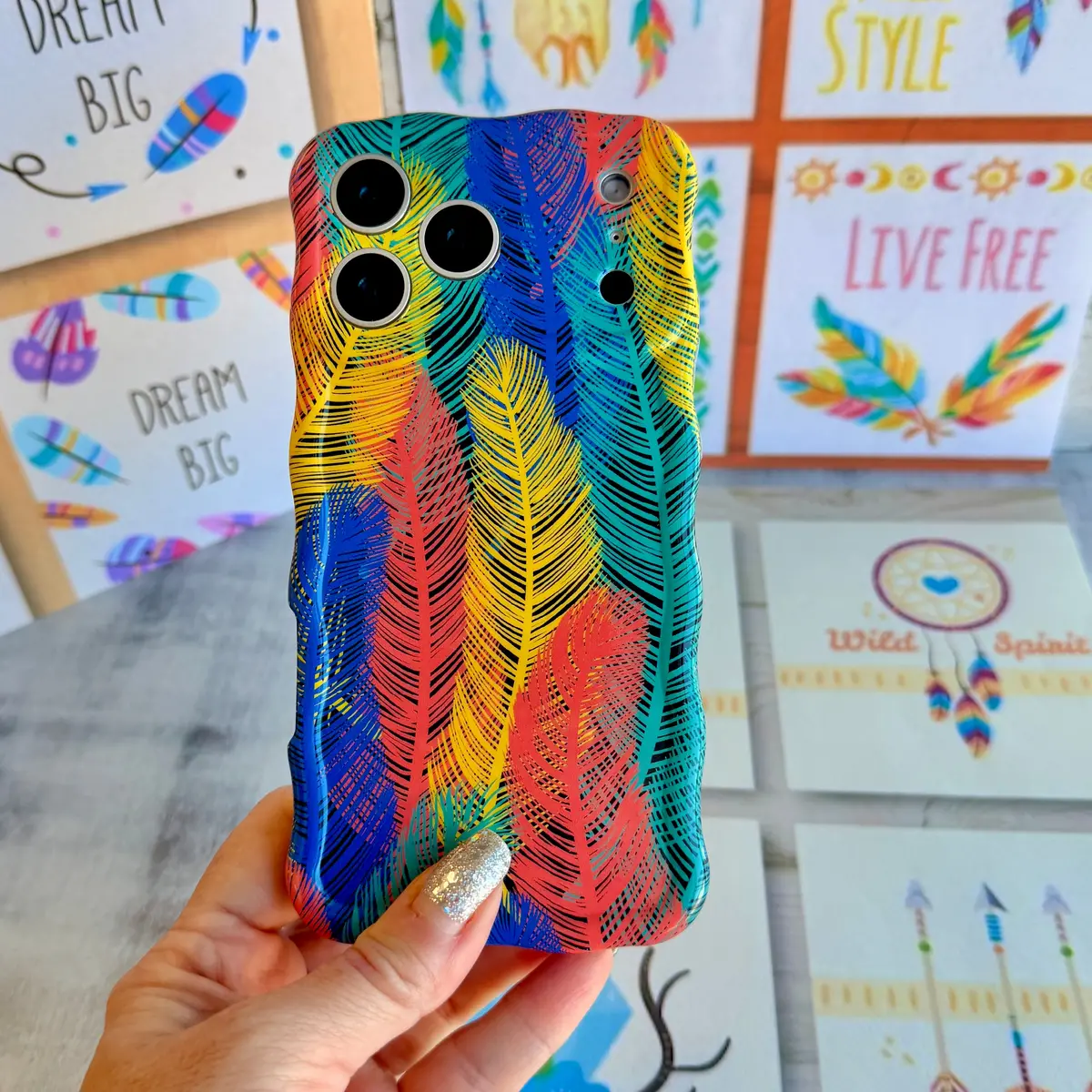 Rainbow Feather Muse Wavy Luxe Magsafe Case For Iphone 1