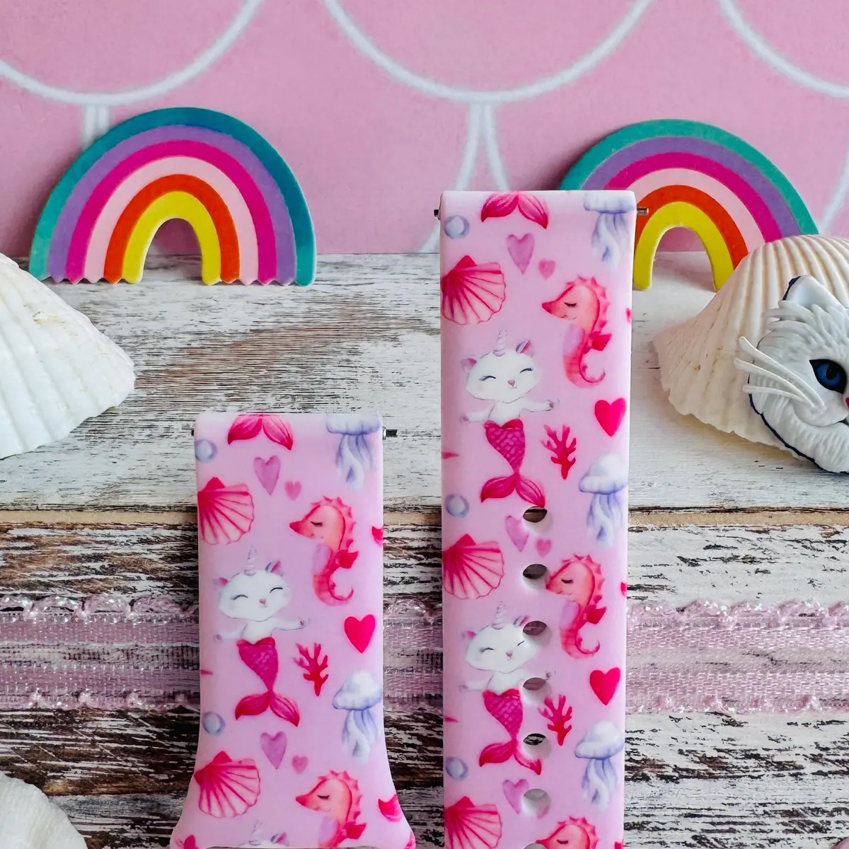Meowmaid Magic Print Silicone Band For Samsung Watch 2
