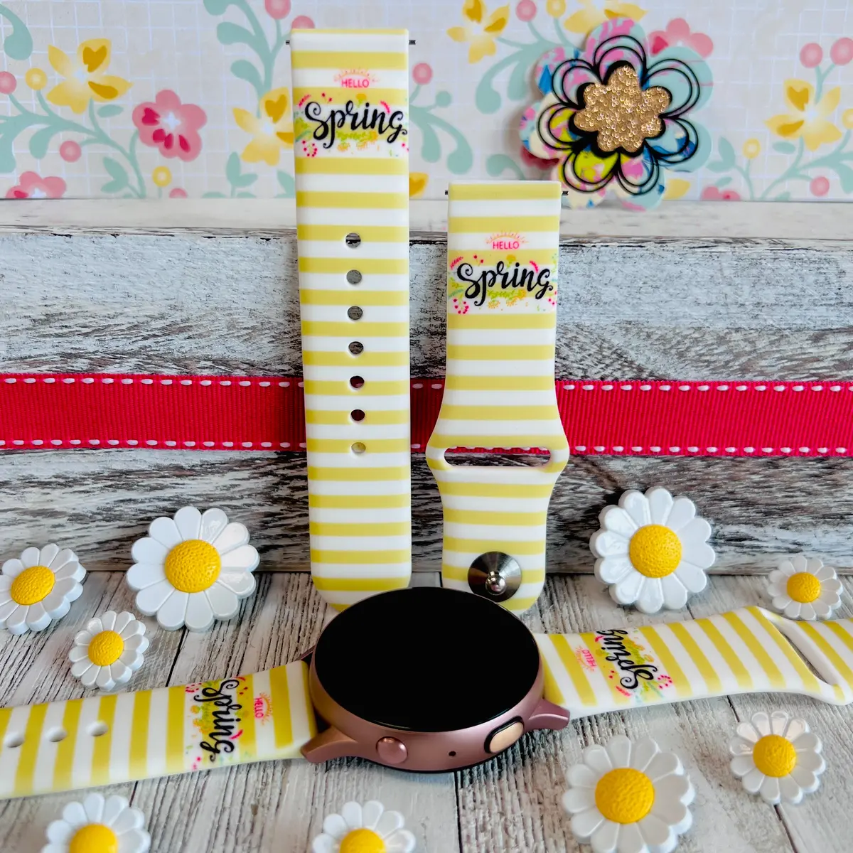 Hello Spring Print Silicone Band For Samsung Watch 1