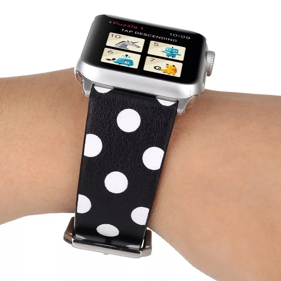 Polka Dot Leather Bands For Apple Watch Multiple Colors Available 1
