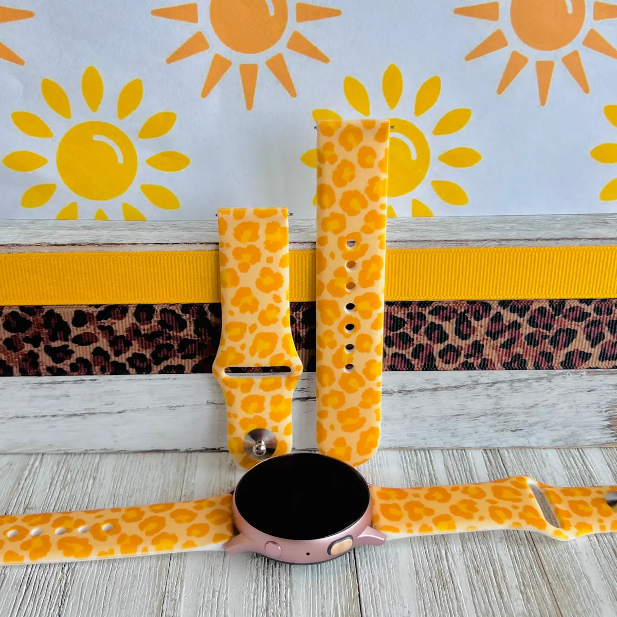Sunshine Leopard Print Silicone Band For Samsung Watch 1