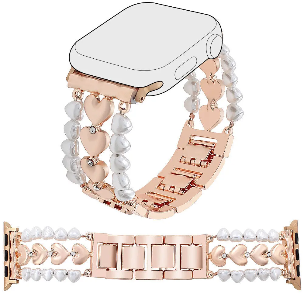 Pearly Ever After Steel Link Band For Apple Watch Two Colors Available 1