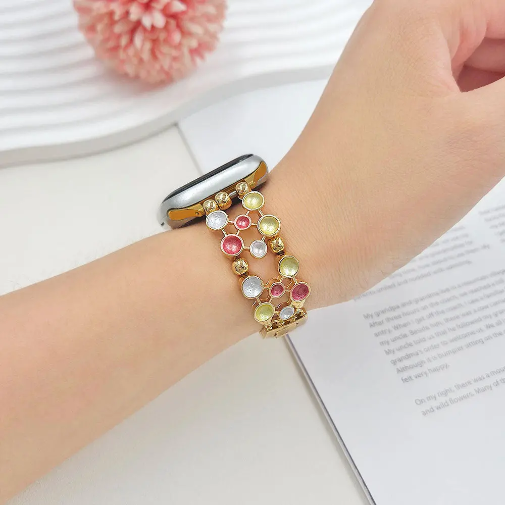 Confetti Chic Stainless Steel Link Bracelet Band For Apple Watch 1