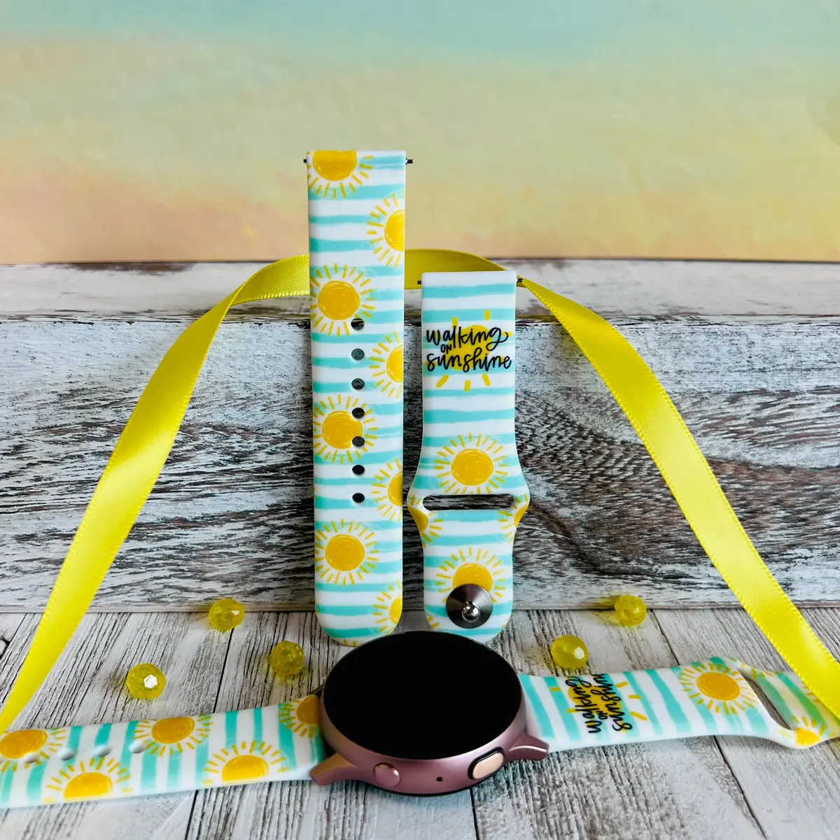 Walking On Sunshine Print Silicone Band For Samsung Watch 1