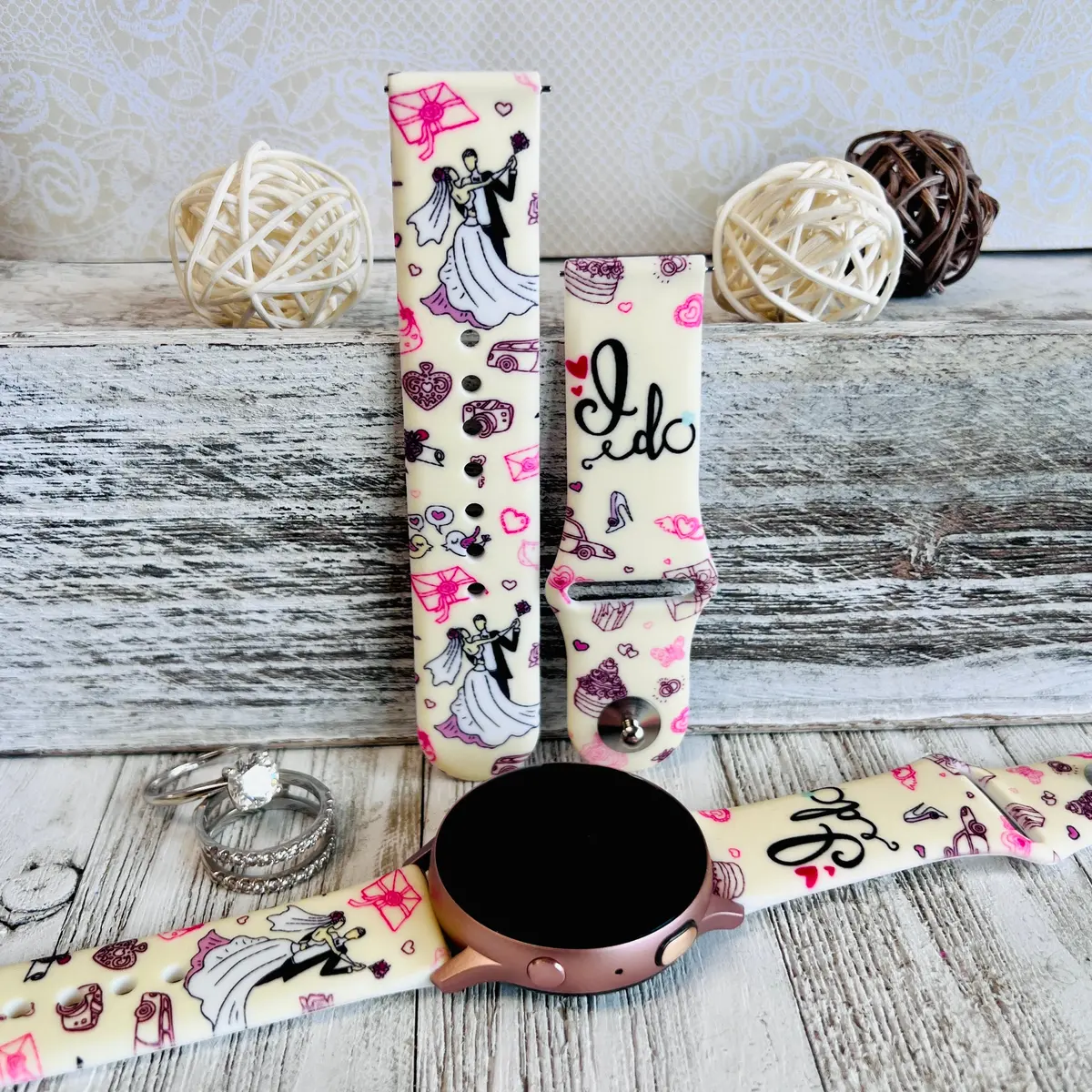 'I Do' Print Silicone Band For Samsung Watch 1