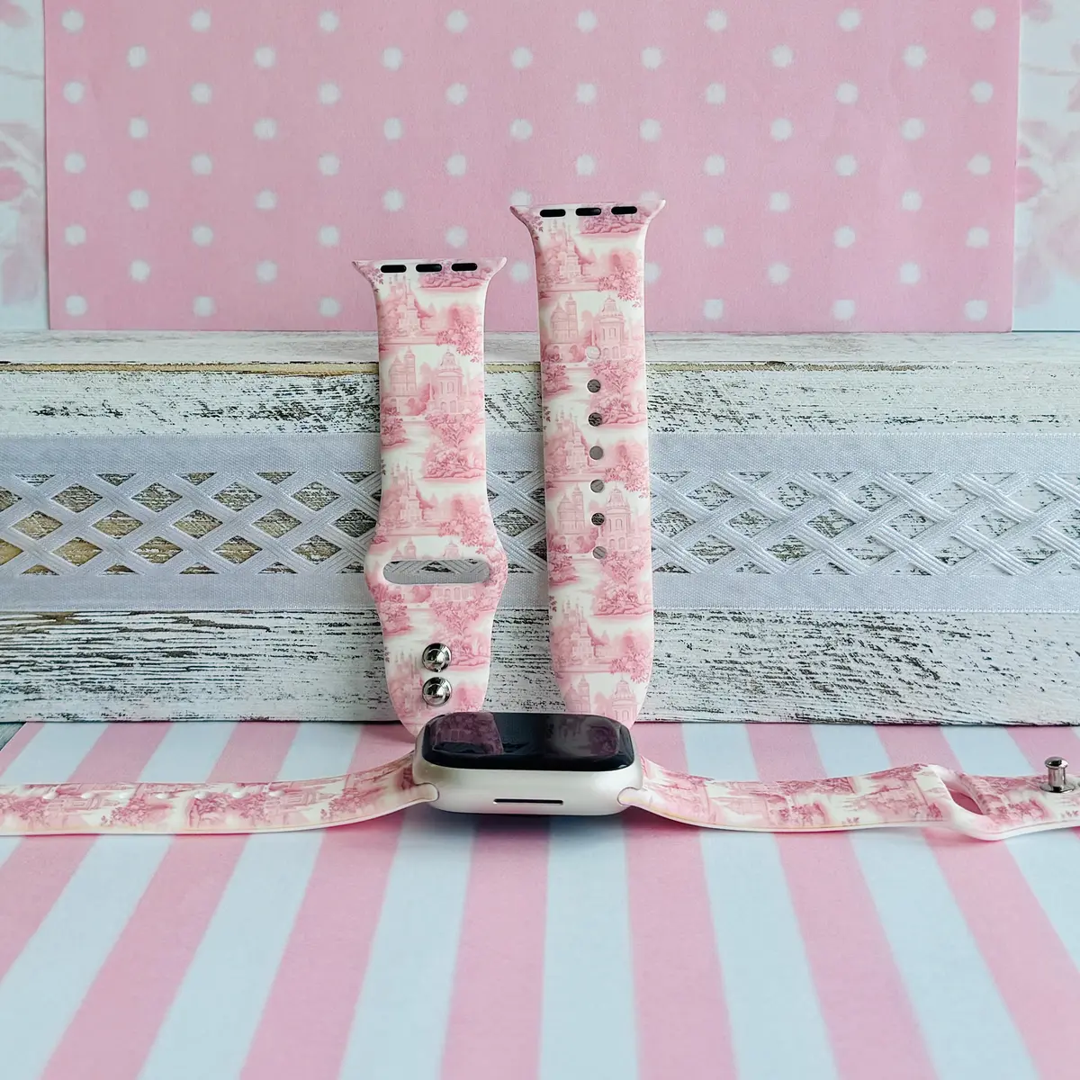 Blush Manor Print Silicone Band For Apple Watch 1