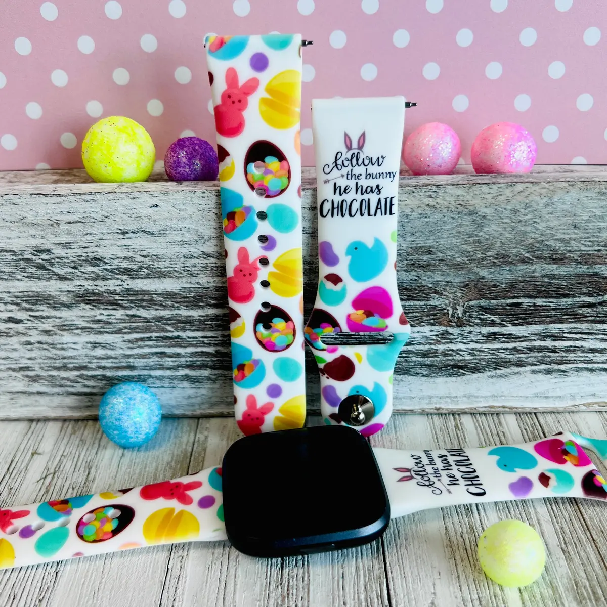 Easter Candy Print Silicone Band For Fitbit Versa 1/2 1