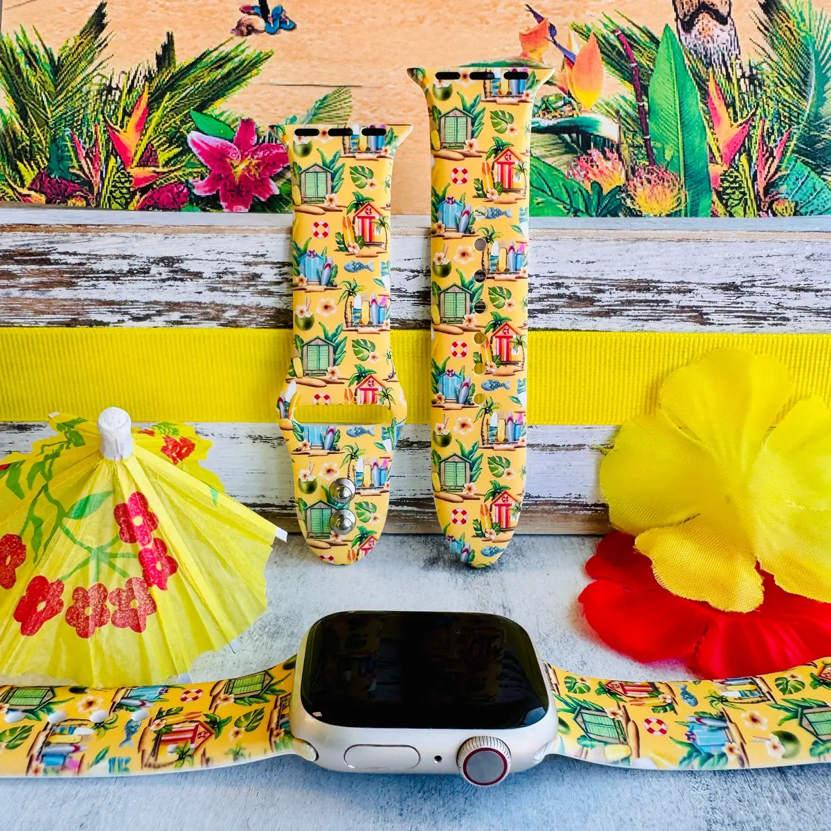 Cabana Cutie Print Silicone Band For Apple Watch 1