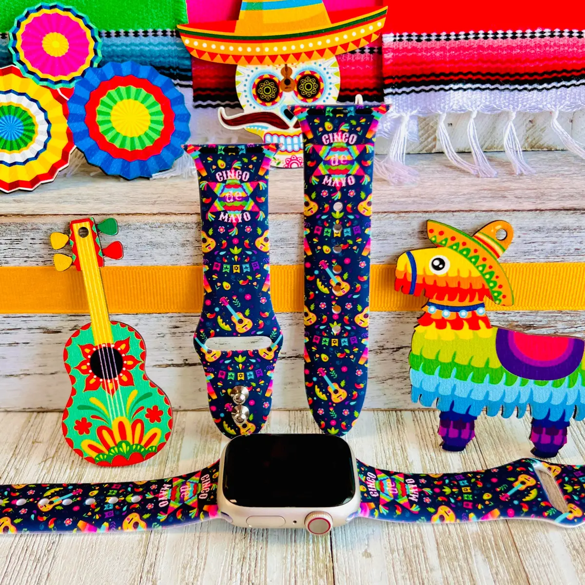 Cinco De Mayo Print Silicone Band For Apple Watch 1