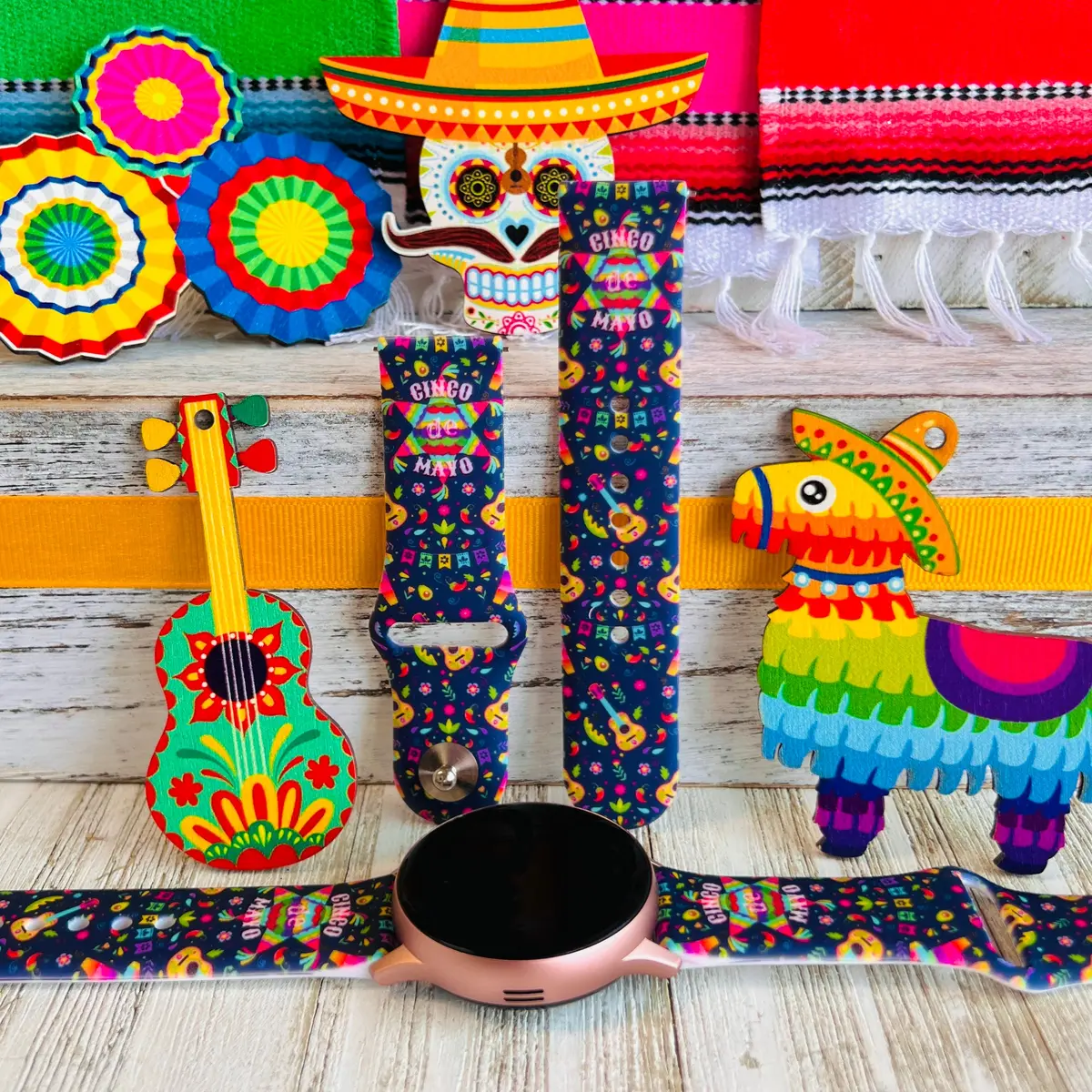 Cinco De Mayo Print Silicone Band For Samsung Watch 1