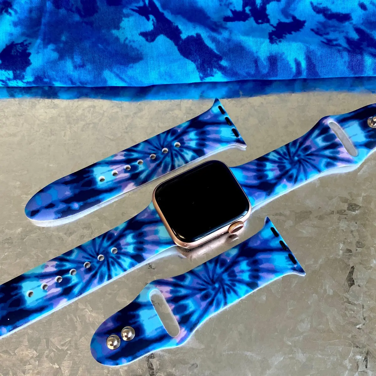 Dreamy Tie Dye Print Silicone Band For Apple Watch 1